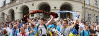 Спільний марш фанатів «Динамо», «Карпат» і «Шахтаря» перед Суперкубком 22.07.2014