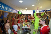 Як збірна Уельсу святкувала розгром Росії