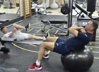 Новини з табору збірної України: ранкове заняття в тренажерному залі 