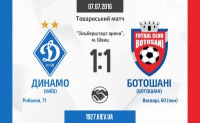 «Динамо» грає внічию з «Ботошані»