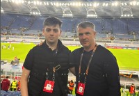 Ребров відвідав матч «Рома» – «Динамо» та привітав Довбика з голом у ворота киян