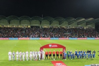 Лаштунки матчу Словаччина - Україна