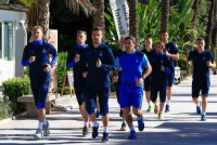 Пробіжка і розминка перед матчем з «Осієком»