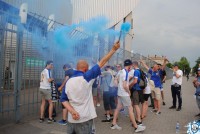 «Динамо» в матче с «Зарей» без поддержки не осталось. Как болельщики киевлян болели за команду возле стадиона